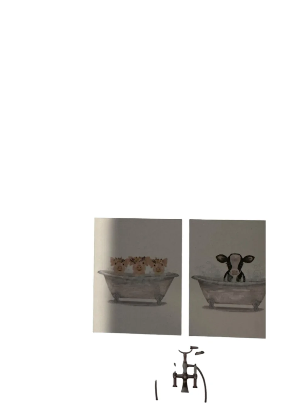Wall Decor Set 2 Pieces 11x14 Beige White Farmhouse Art